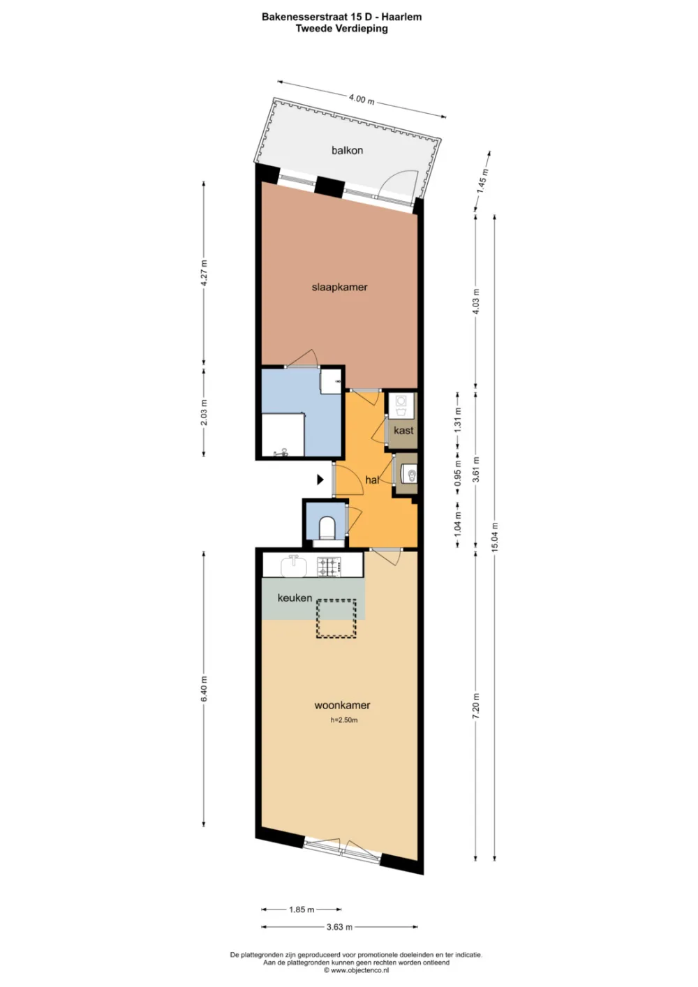 Plattegrond Bakenesserstraat 15-D - Plattegrond 1