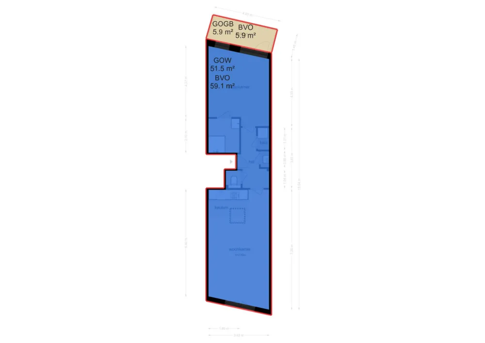 Plattegrond Bakenesserstraat 15-D - Plattegrond 2
