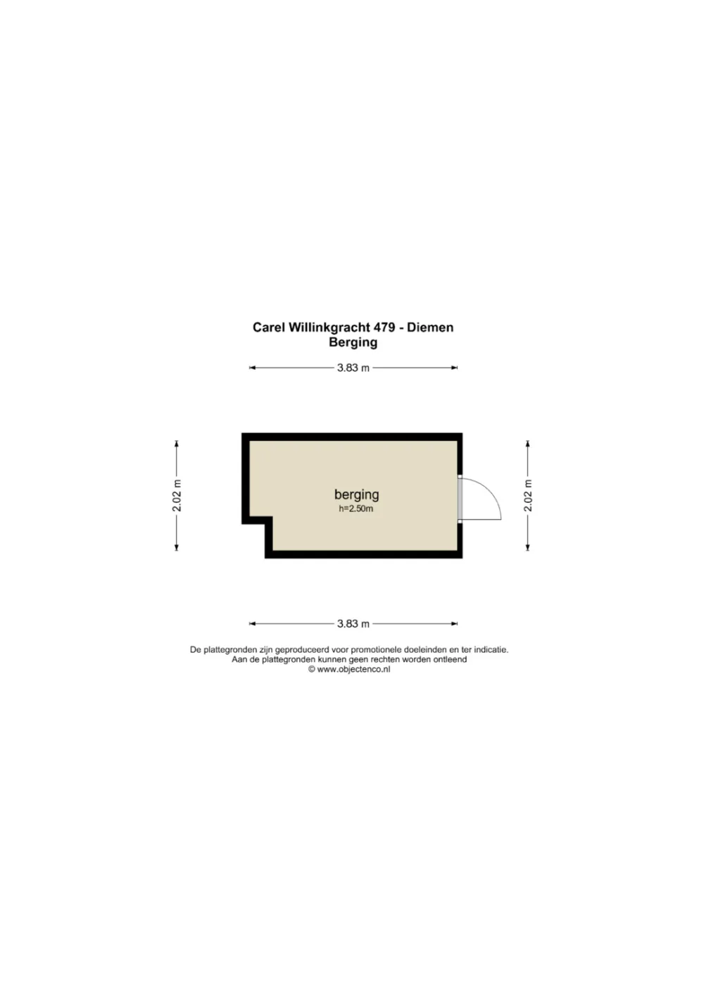 Plattegrond Carel Willinkgracht 479 - Plattegrond 2