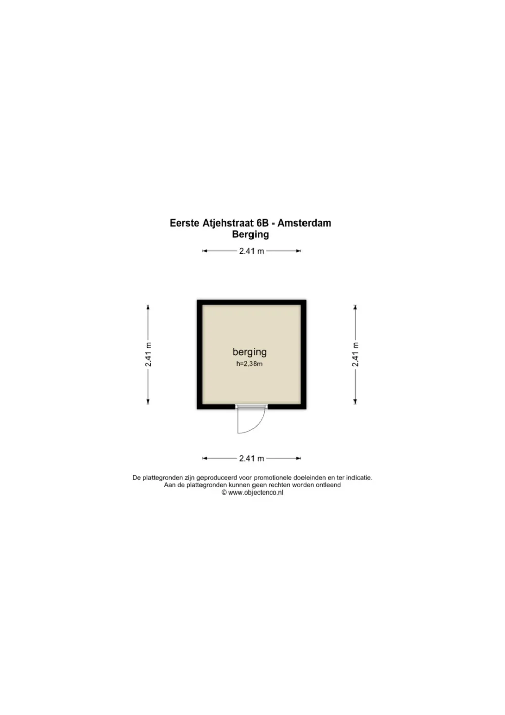 Plattegrond Eerste Atjehstraat 6-B - Plattegrond 3