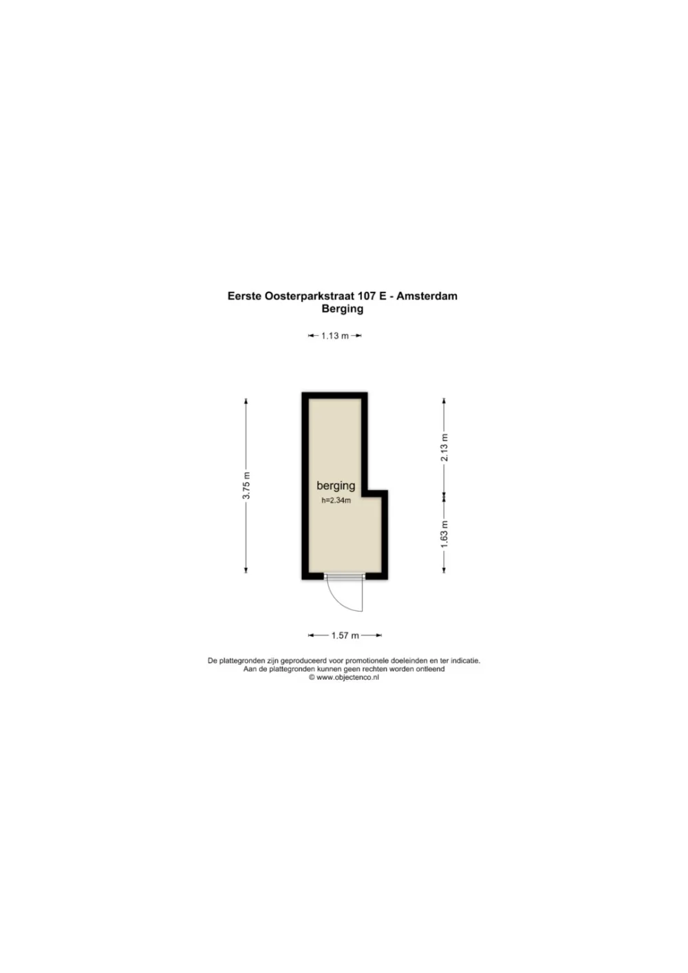 Plattegrond Eerste Oosterparkstraat 107-E - Plattegrond 2