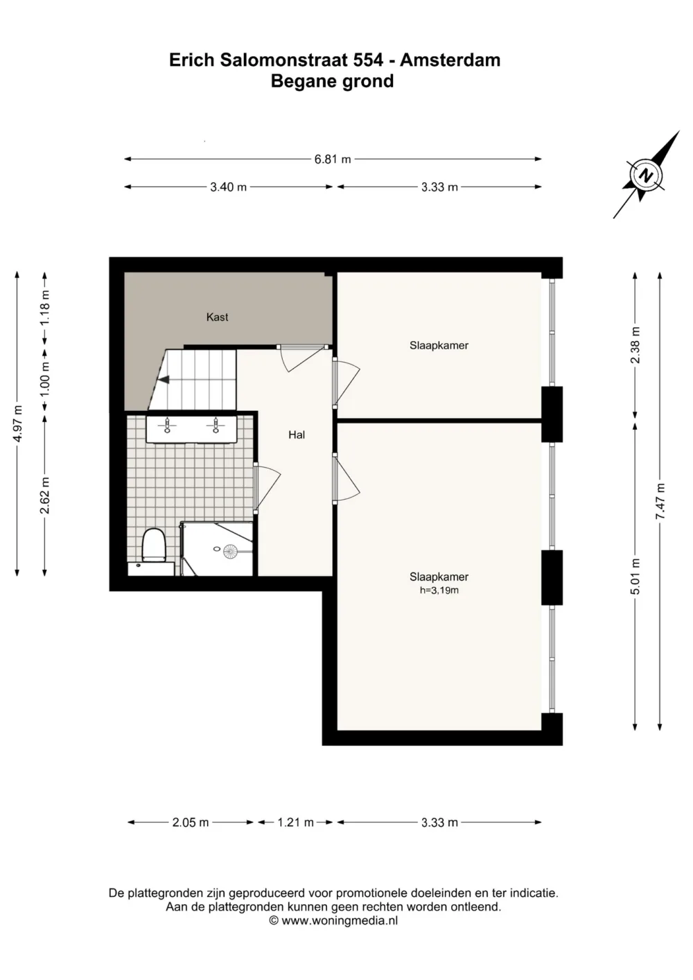 Plattegrond Erich Salomonstraat 554 - Plattegrond 1