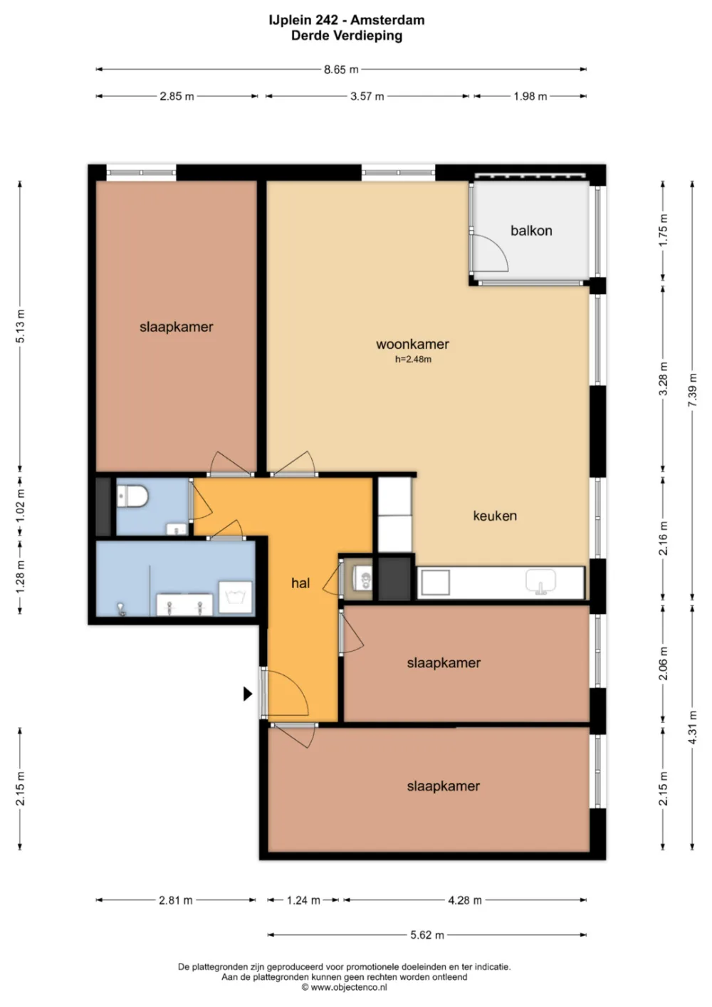 Plattegrond IJplein 242 - Plattegrond 1