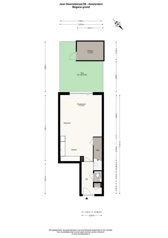 Plattegrond Jean Desmetstraat 68 - Plattegrond 1