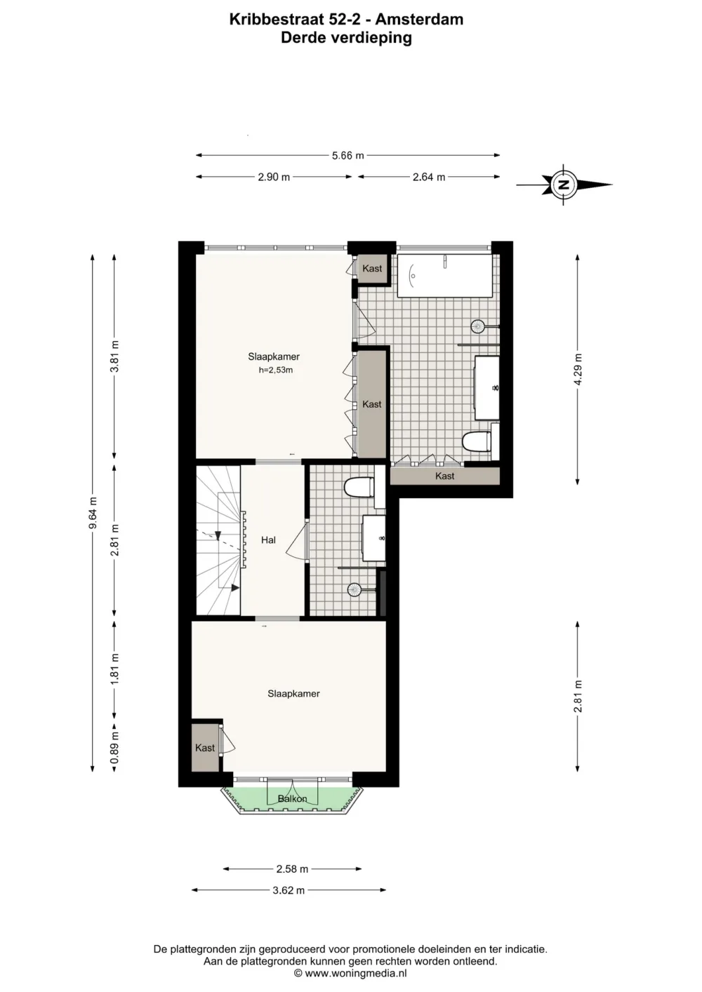 Floor plan Kribbestraat 52-2 - Floor plan 2