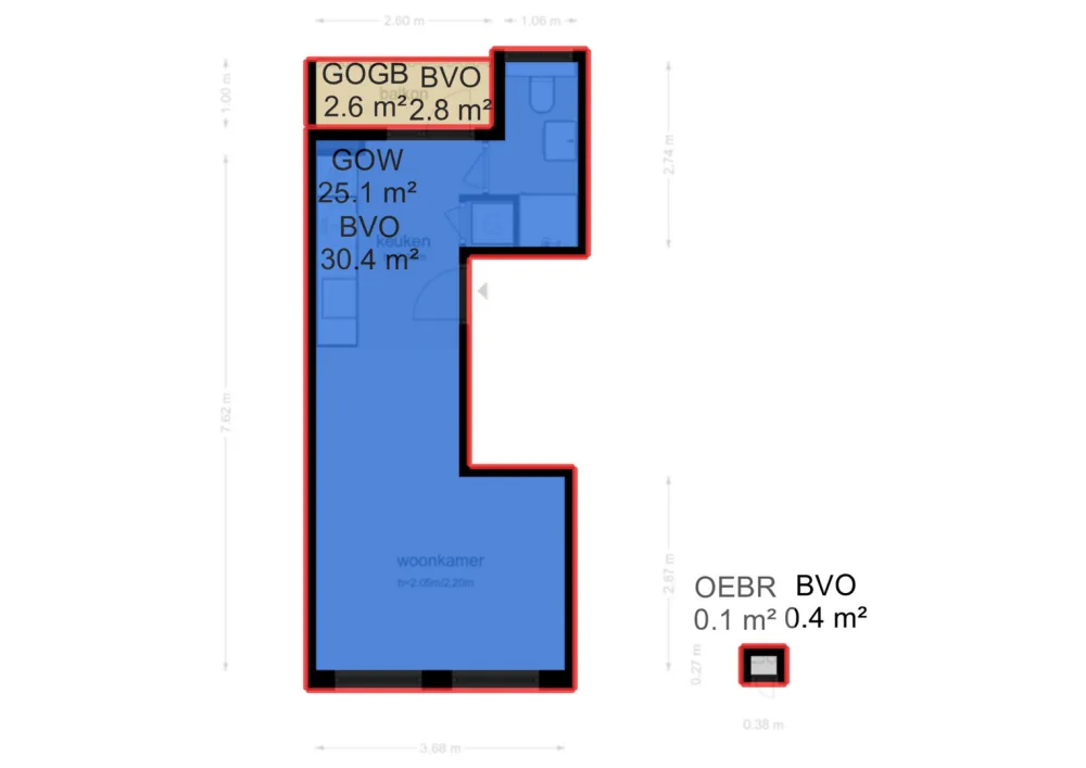 Plattegrond Lijnbaansgracht 100-2R - Plattegrond 3