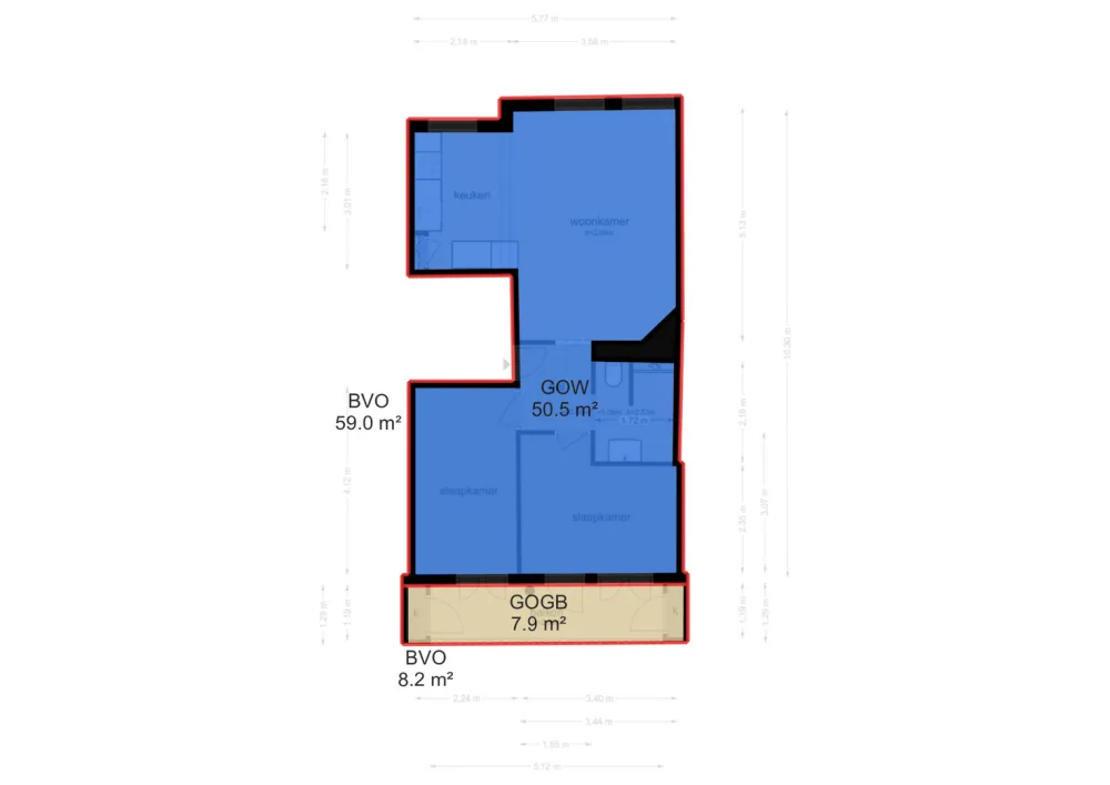 Plattegrond Orteliusstraat 156-2 - Plattegrond 2