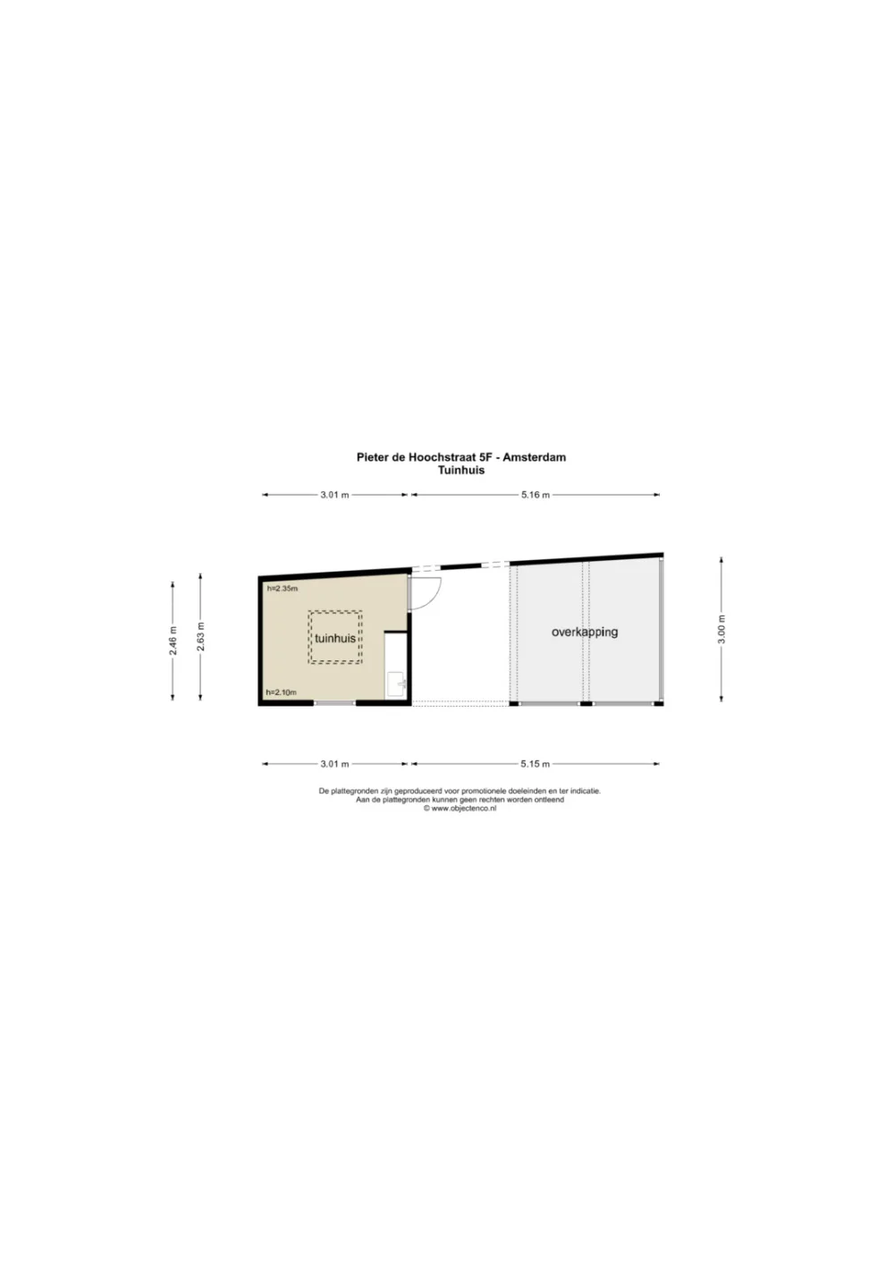 Plattegrond Pieter de Hoochstraat 5-F - Plattegrond 3
