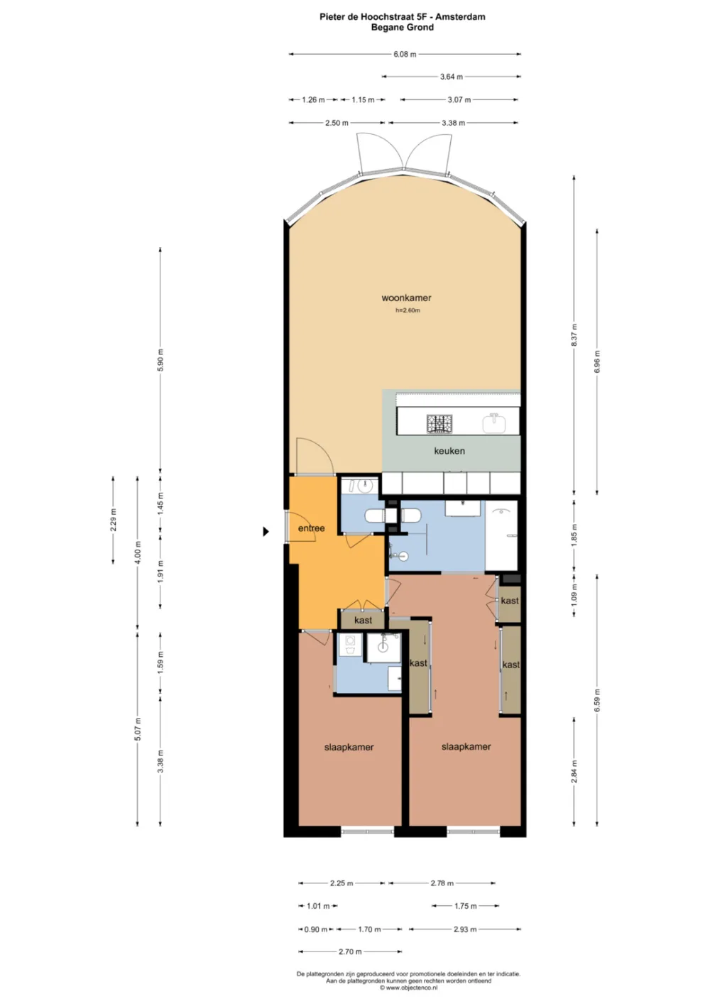 Plattegrond Pieter de Hoochstraat 5-F - Plattegrond 2