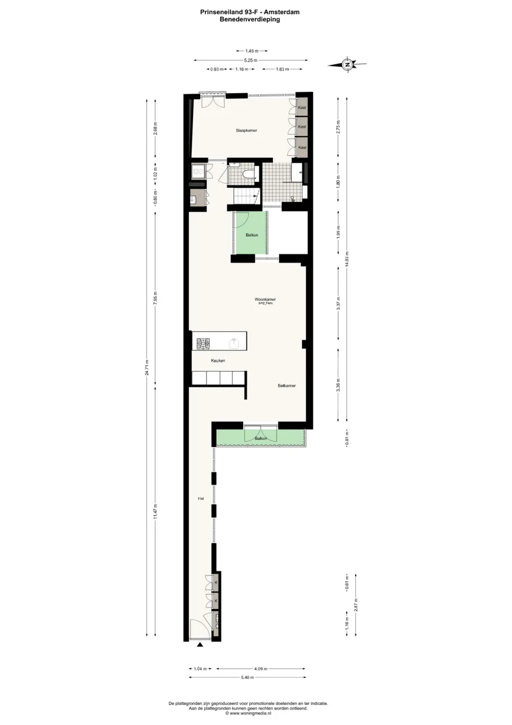 Plattegrond Prinseneiland 93-F - Plattegrond 1