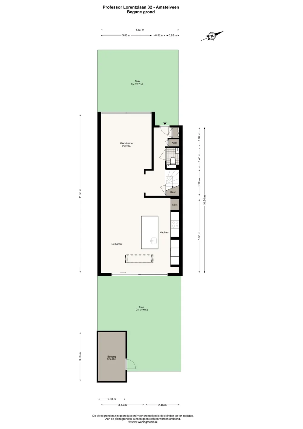 Plattegrond Prof. Lorentzlaan 32 - Plattegrond 1