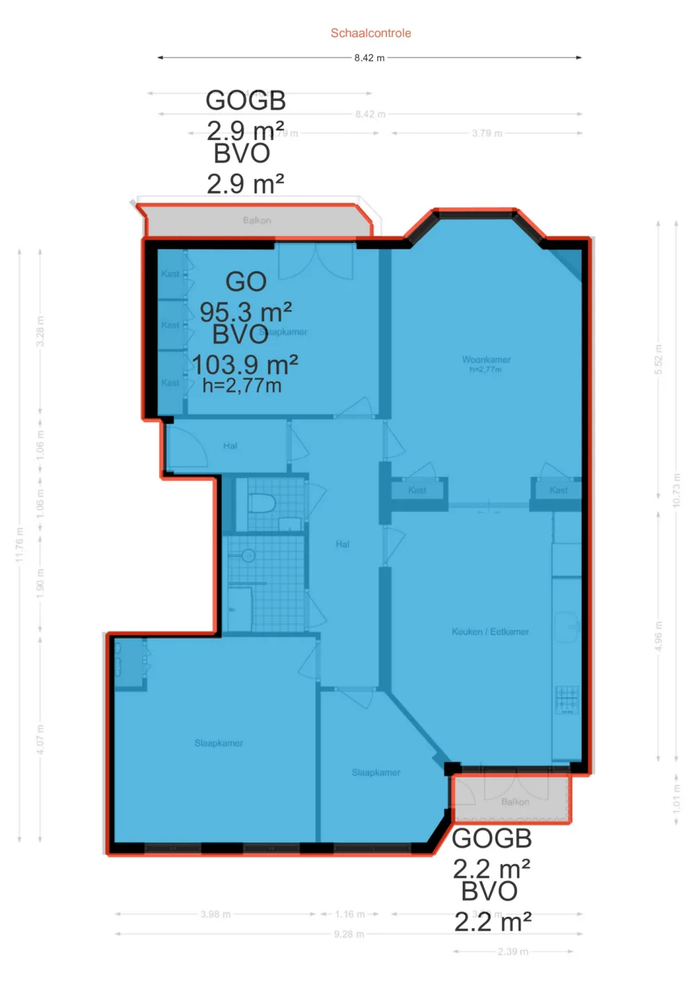 Plattegrond Rooseveltlaan 224-1 - Plattegrond 2