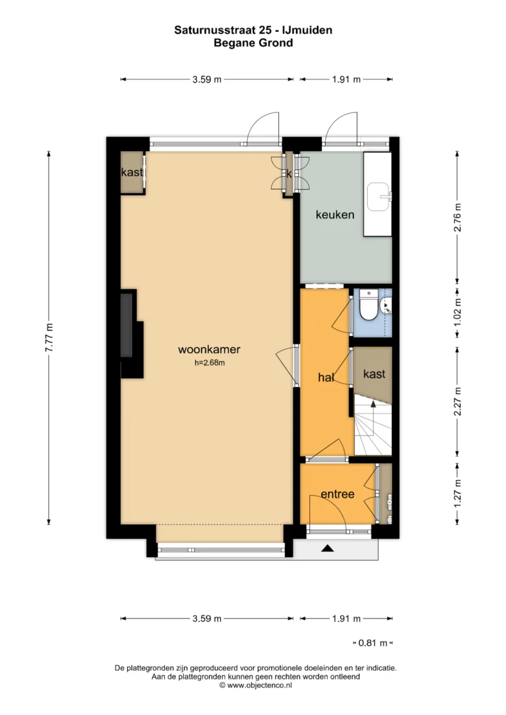 Plattegrond Saturnusstraat 25 - Plattegrond 1