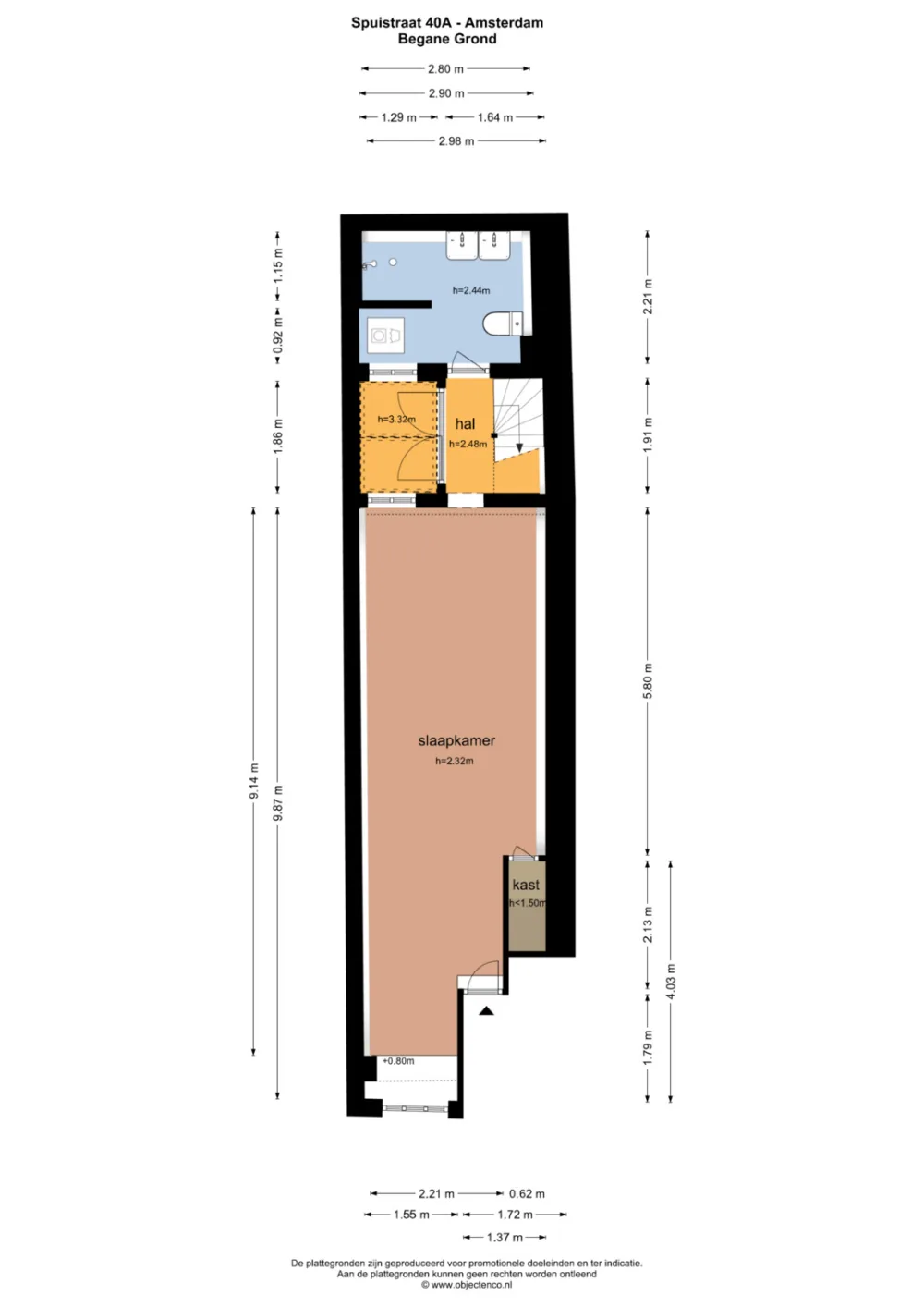 Plattegrond Spuistraat 40-A - Plattegrond 1