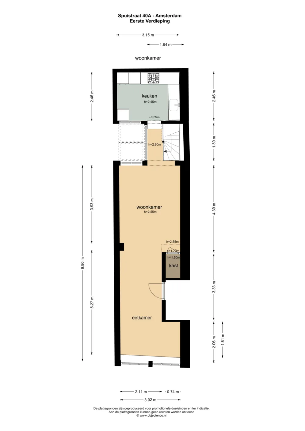 Plattegrond Spuistraat 40-A - Plattegrond 2