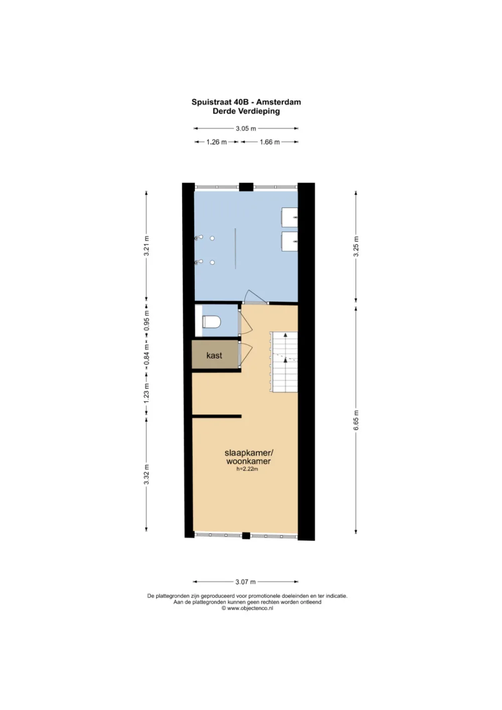 Plattegrond Spuistraat 40-B - Plattegrond 1