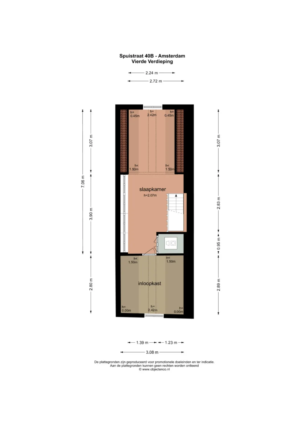 Plattegrond Spuistraat 40-B - Plattegrond 3