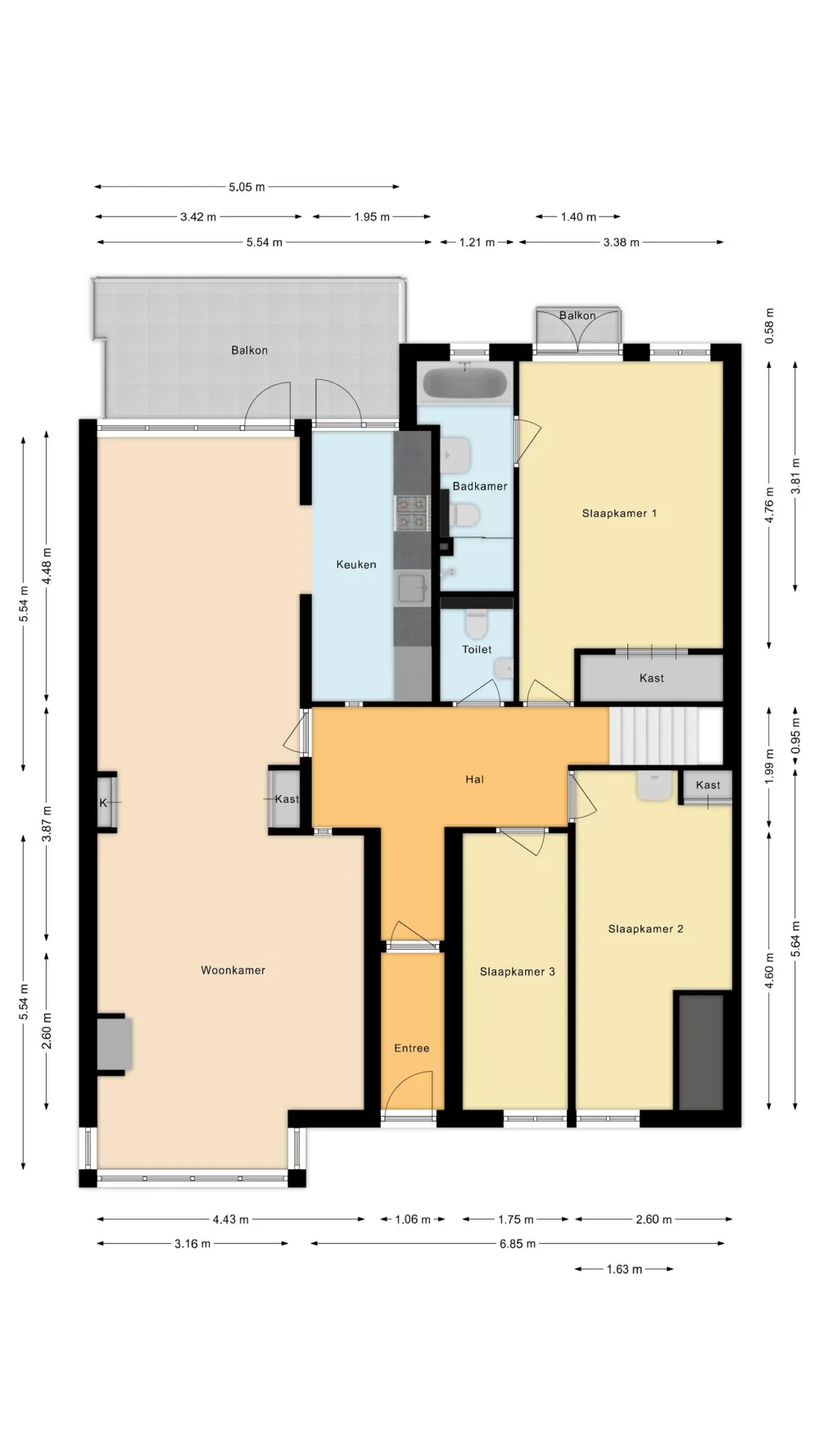 Plattegrond Stadionweg 142 - Plattegrond 1