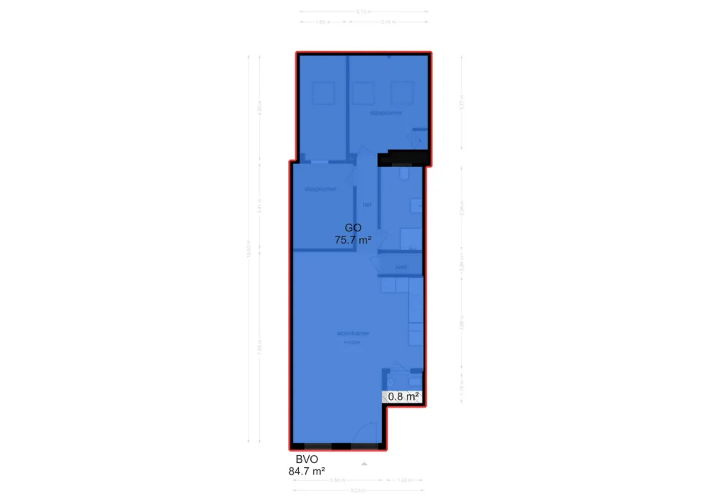 Plattegrond Tilanusstraat 57-H - Plattegrond 2
