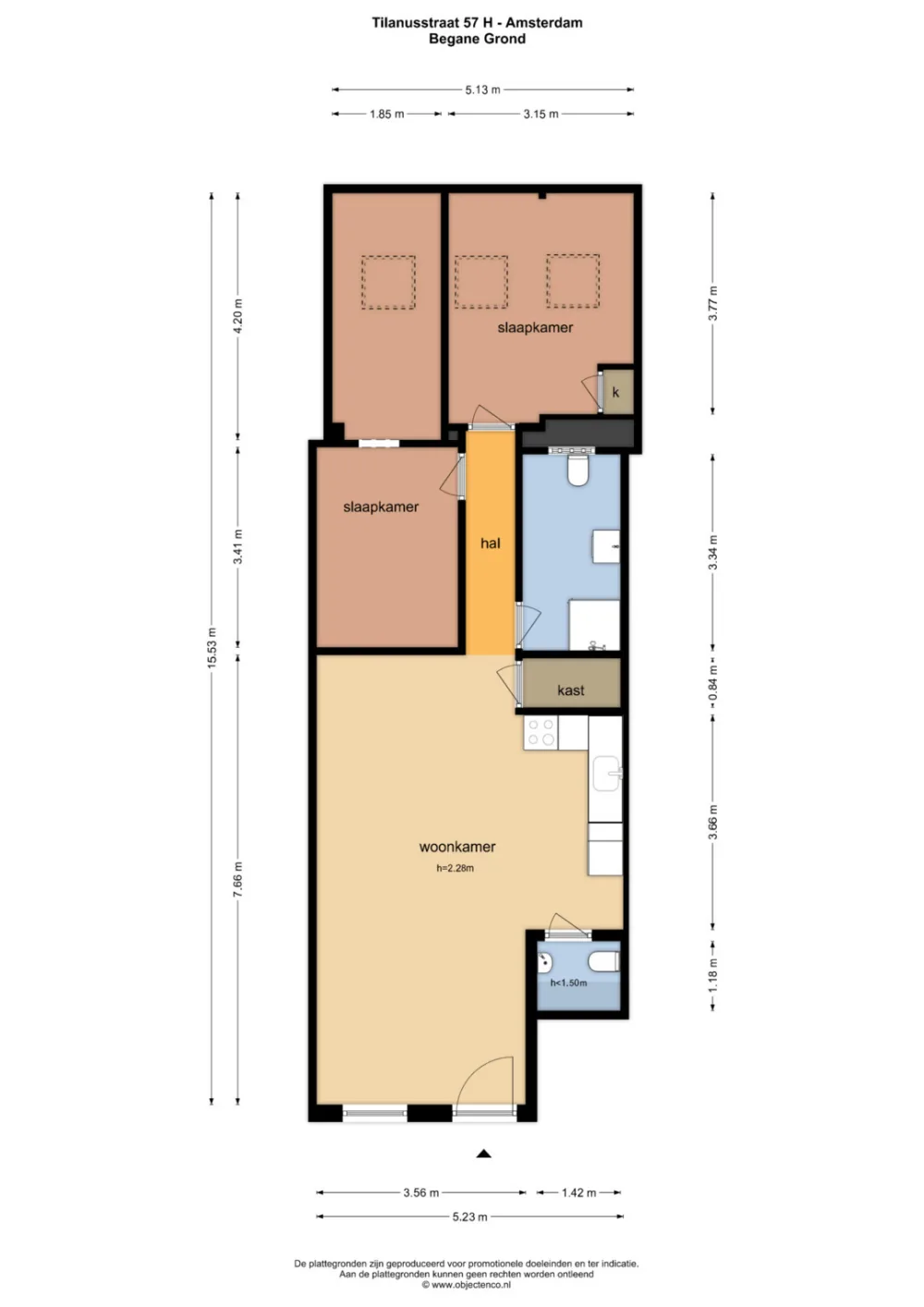 Plattegrond Tilanusstraat 57-H - Plattegrond 1
