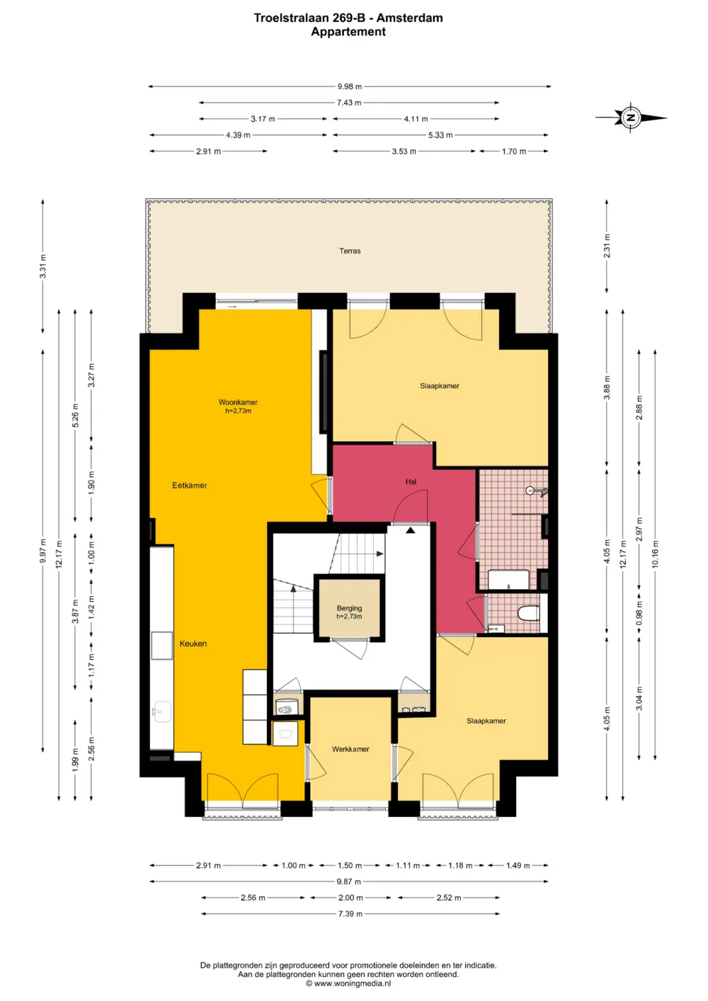 Plattegrond Troelstralaan 269-B - Plattegrond 1
