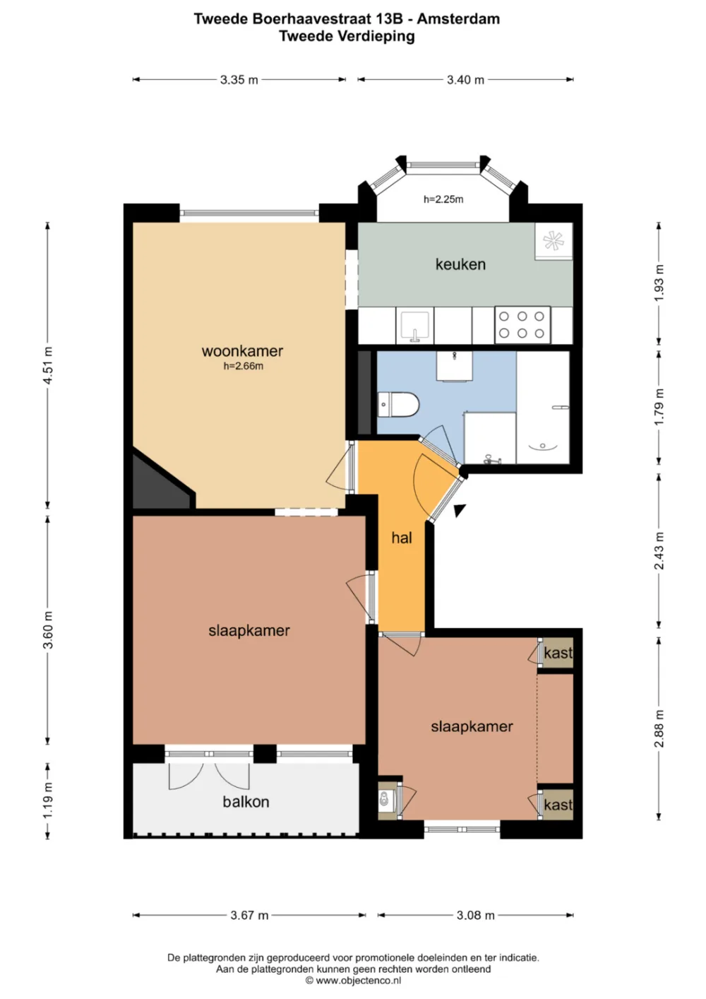 Plattegrond Tweede Boerhaavestraat 13-B - Plattegrond 1