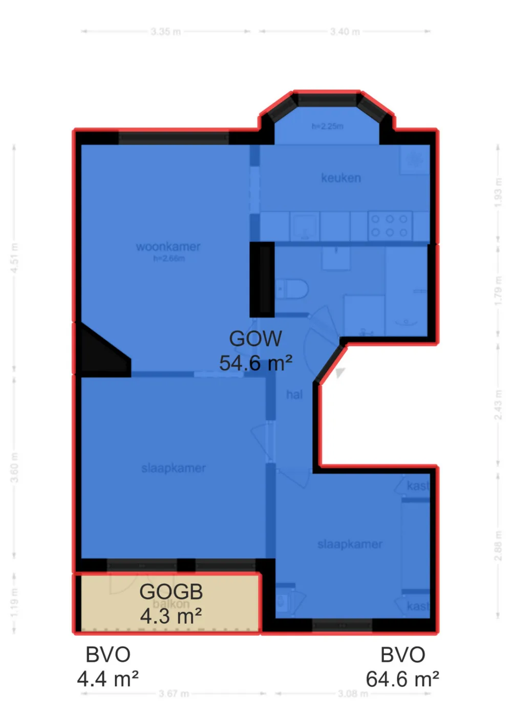 Plattegrond Tweede Boerhaavestraat 13-B - Plattegrond 2