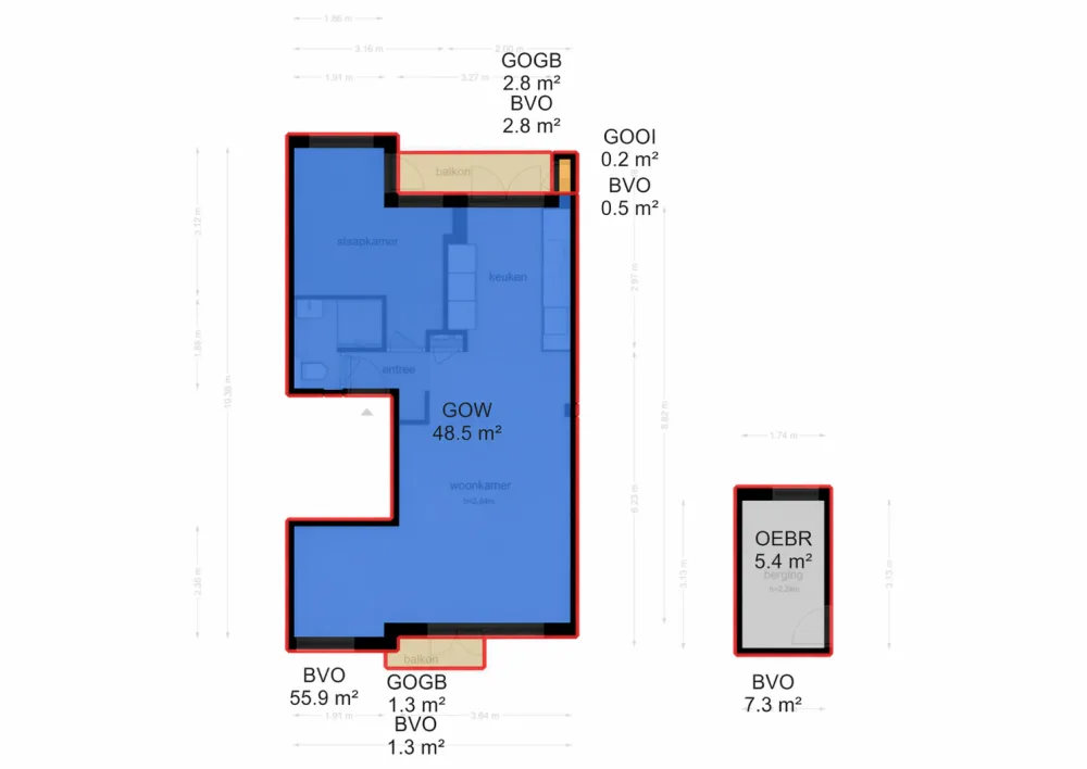 Plattegrond Waalstraat 136-2 - Plattegrond 4