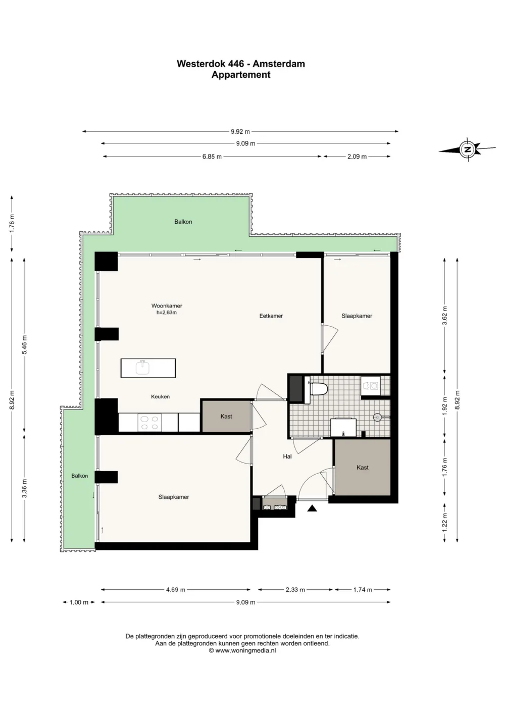 Plattegrond Westerdok 446 - Plattegrond 1